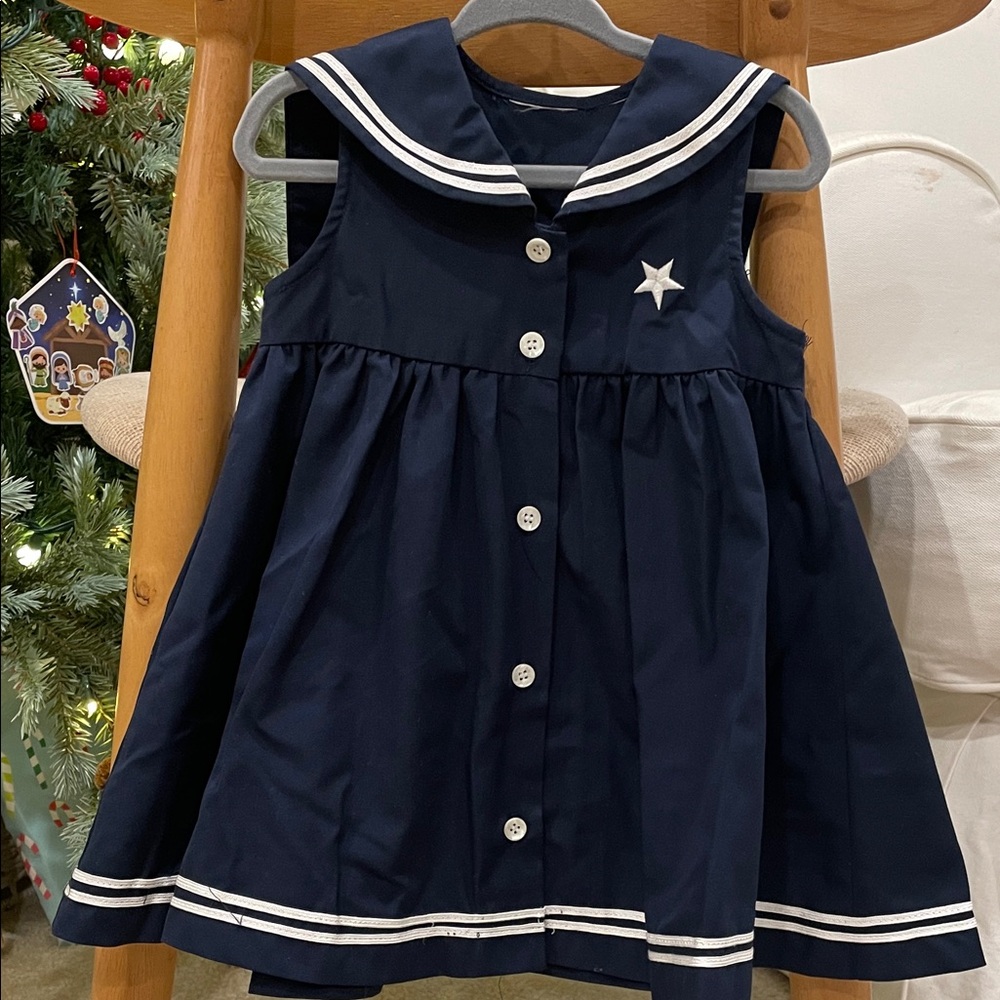Navy Blue Sailor Dress for Girl
